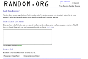 Random org выбор победителей